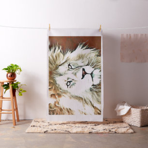 Tissu lion animal de couleur chaude