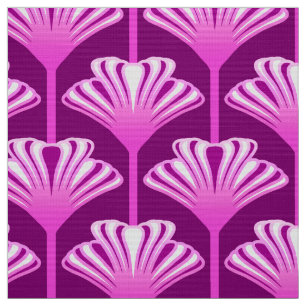 Tissu Lis d'art déco, pourpre d'améthyste et orchidée