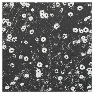 Tissu Lit du HC de marguerites - noir et blanc