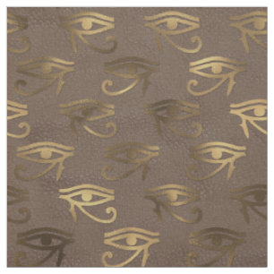 Tissu L'oeil de l'Egypte métallurgique sur le Brown