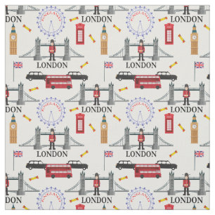 Tissu London England Queens Guard Motif anglais
