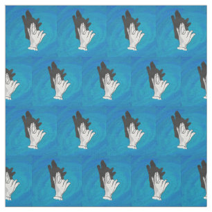 Tissu Loup ombragé sur bleu