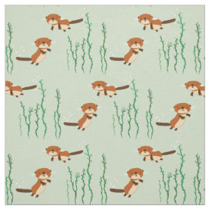 Tissu Loutres nageant