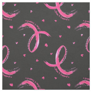 Tissu Love and Support Pink Ribbon Motif