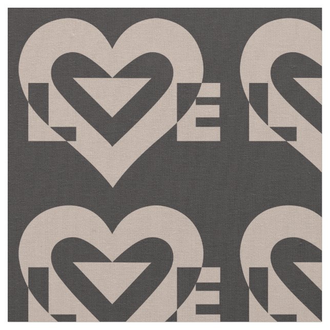 Tissu Love Grey sur Black (Fermer)