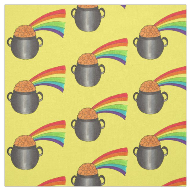 Tissu Lucky Pot of Gold Rainbow St. Patrick's Day (Échantillon)