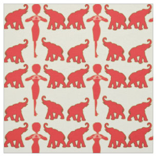 Tissu Lucky Red Elephant