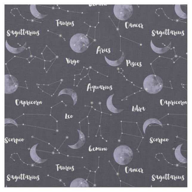 Tissu Lune et constellations (Fermer)