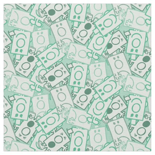 Tissu M. Grumpy | Nom vert et Motif de caractères (Fermer)