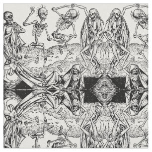 Tissu macabre de Danse de squelettes