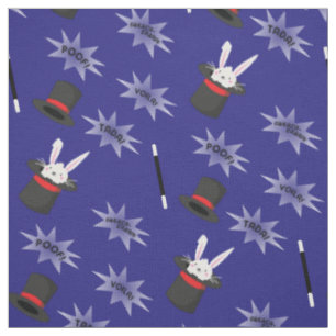 Tissu Magic Cute Magicien Rabbit en Casquette