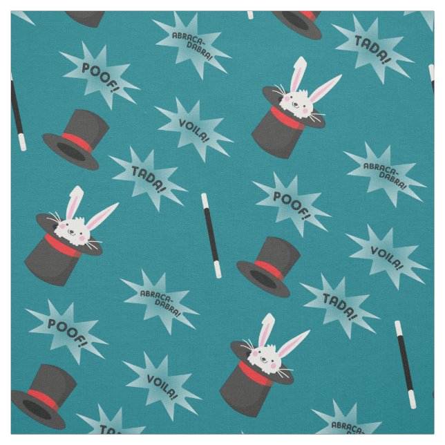 Tissu Magic Cute Magicien Rabbit en Casquette (Échantillon)