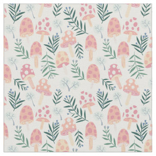 Tissu Magic Mushrooms Cute Forest Motif