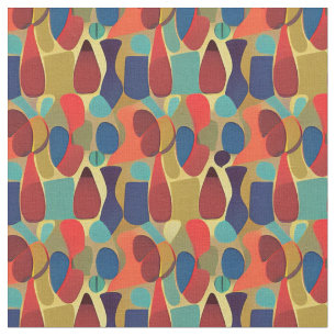 Tissu Magnifique Abstrait coloré du milieu du siècle
