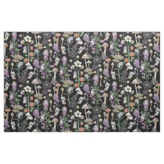 Tissu Maison de campagne mignonne Champignons fantômes H