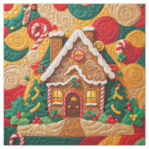 Tissu Maison en pain d'épices de Noël