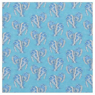 Tissu Manates de tatouage tribal bleu océan
