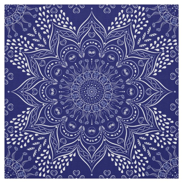Tissu Mandala bleu indigo (Échantillon)
