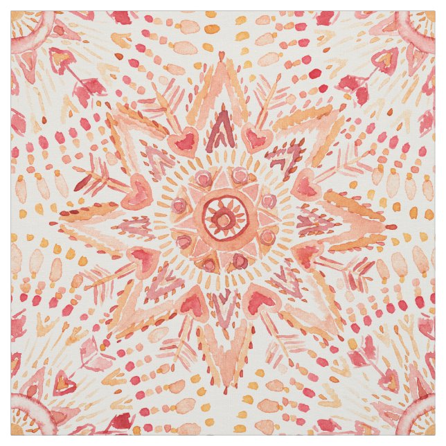 Tissu Mandala d'aquarelle du FEU de GUERRIER (Échantillon)