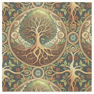 Tissu Mandala de l'Arbre de Vie, motif de conception spi