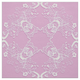 Tissu Mandala floral ethnique rose.