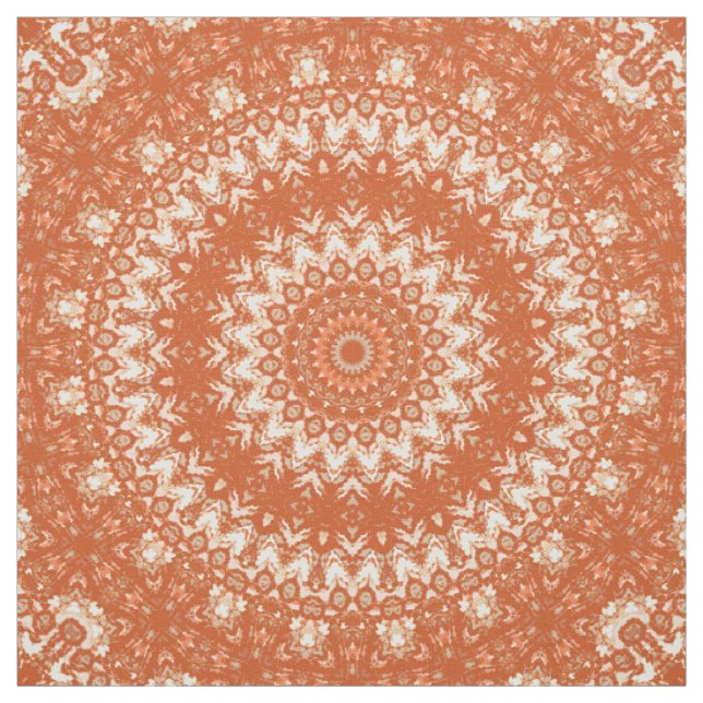 Tissu Mandala orange. (Échantillon)