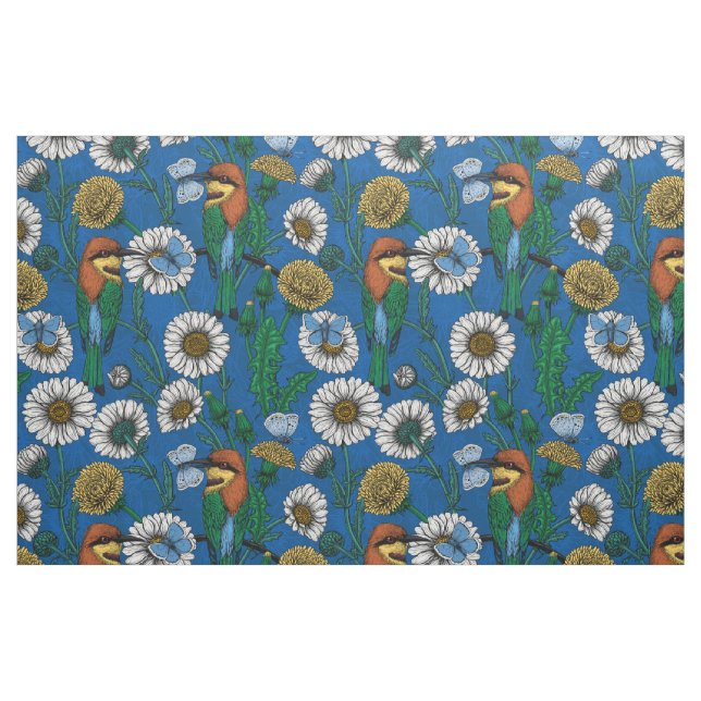 Tissu Mangeurs d'abeilles sur bleu (Fat Quarter)