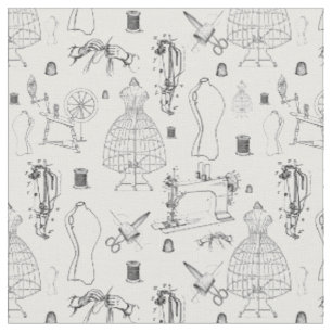 Tissu mannequin victorien machine à coudre antique toile