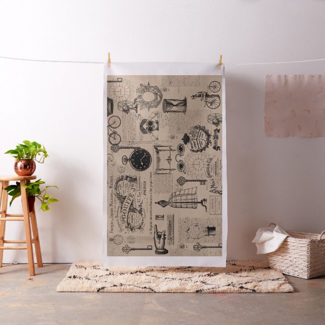 Tissu Manuscrit vintage de thème de Papier d'emballage (In Situ)