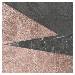 Tissu Marbre moderne élégant, or rose, et triangle noi