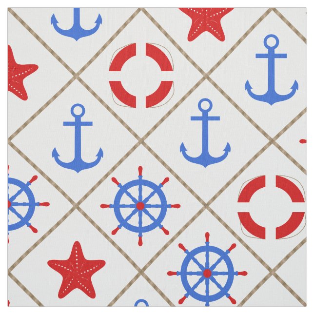 Tissu Marche maritime. (Échantillon)