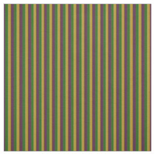 Tissu Mardi gras pourpre, vert et d'or barré