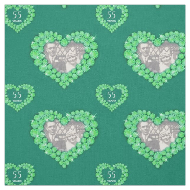 Tissu Mariage Emerald anniversaire motif photo personnal (Échantillon)