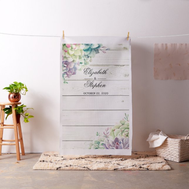Tissu Mariage Photo Booth Arrière-plan Bois rustique Suc (In Situ)