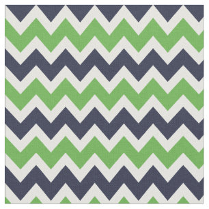 Tissu Marine et Green Modern Chevron
