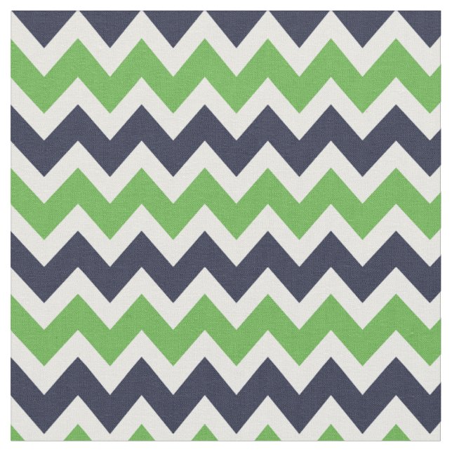 Tissu Marine et Green Modern Chevron (Fermer)