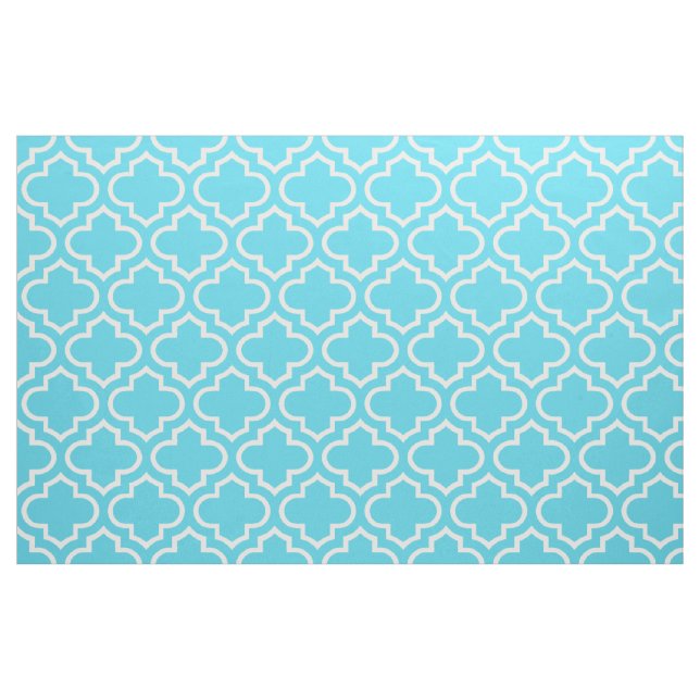 Tissu marocain bleu 02 de motif de treillis d'Aqua (Yard)