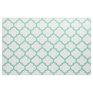Tissu marocain de motif de treillis de turquoise