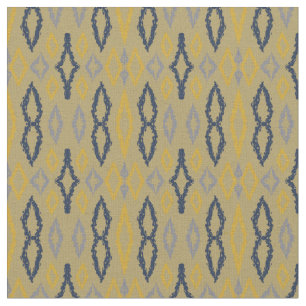 Tissu Marocain Ikat Bleu Jaune Russe Motif