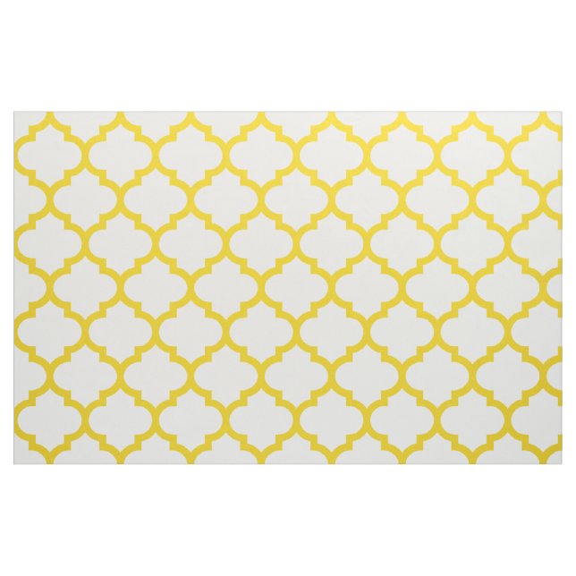 Tissu marocain jaune citron de motif de treillis (Fat Quarter)