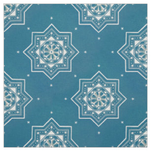 Tissu Marocain Portugais Bleu Azulejos Motif Carrelage