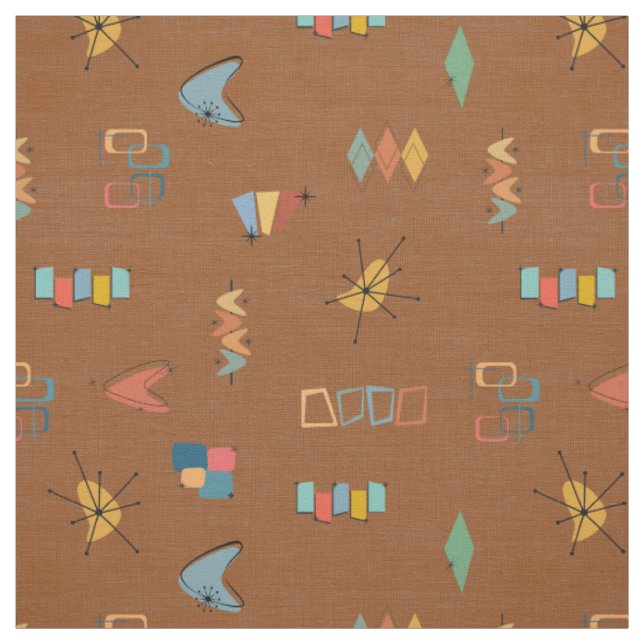 Tissu Marron Texturé Moderne du Milieu du Siècle (Échantillon)