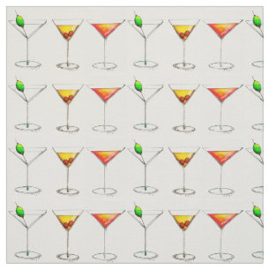 Tissu Martini, Manhattan, Cosmo Cocktails Fabric