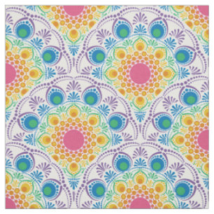 Tissu Maximaliste Rainbow Floral Fontaine Art Déco Scale