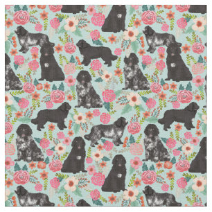 Tissu menthe vintage florale de terre-neuve