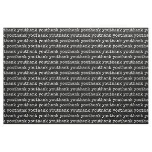 Tissu Merci Typographie Texte noir blanc
