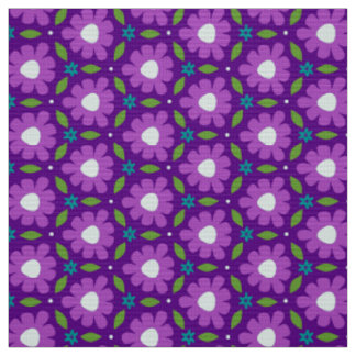 Tissu MERMAID - Fleurs botaniques violettes sur de migno