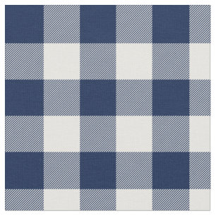 Tissu Mi-nuit bleu et blanc En vichy plaid