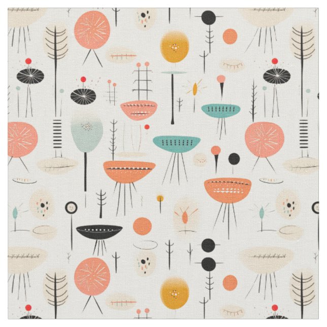 Tissu Mi-siècle Abstrait (Fermer)
