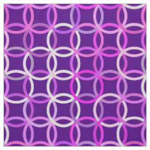 Tissu Mi-siècle Cercles modernes, améthyste et orchidée
